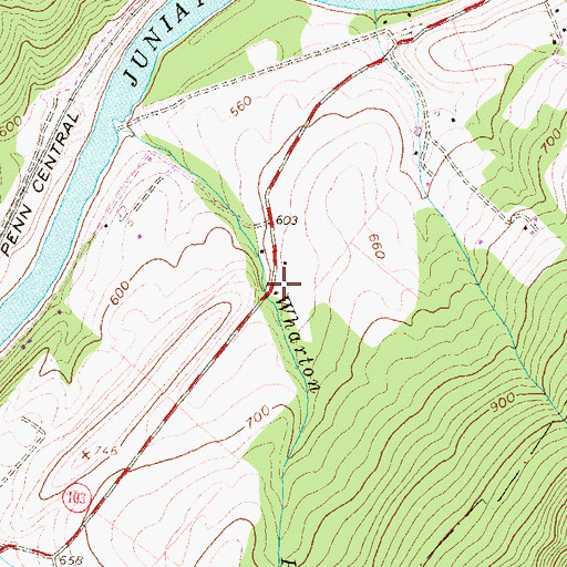 Topographic Map of Wharton School, PA