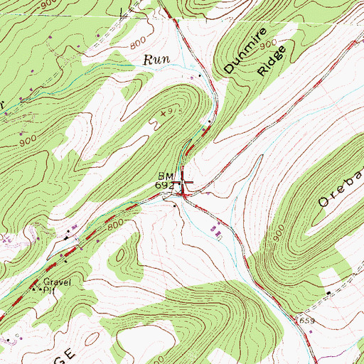 Topographic Map of Pine Grove School, PA