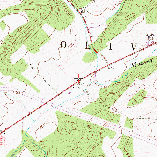 Topographic Map of Ross Grove School, PA