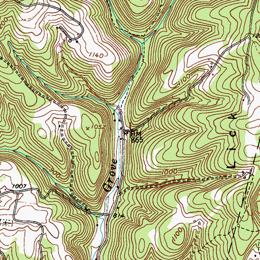 Topographic Map of Sugar Grove School, PA