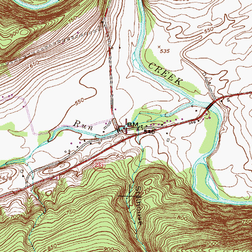 Topographic Map of Spruce Bank School, PA