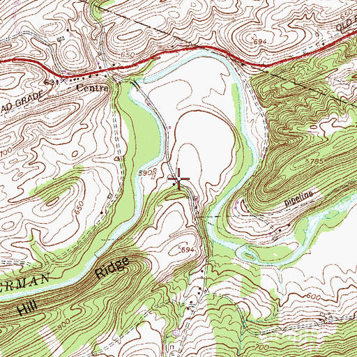 Topographic Map of Divide School, PA