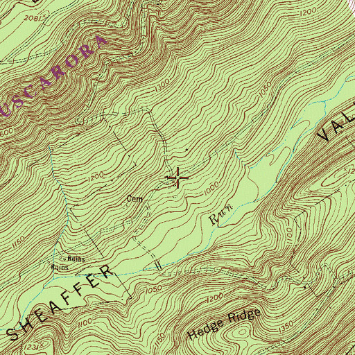 Topographic Map of Sundy Place, PA
