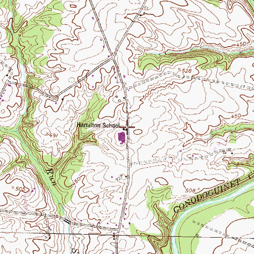 Topographic Map of Hamilton School (historical), PA