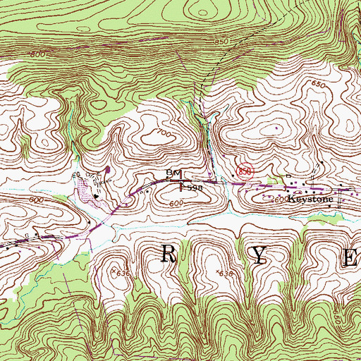 Topographic Map of Number 2 School (historical), PA