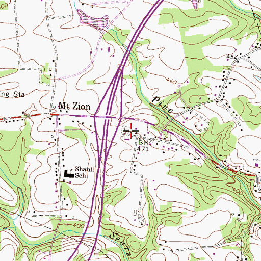 Topographic Map of Mount Zion United Methodist Church, PA