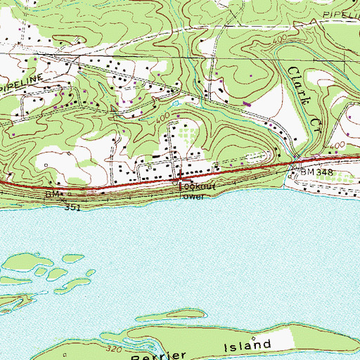 Topographic Map of Water Gap Observation Tower, PA