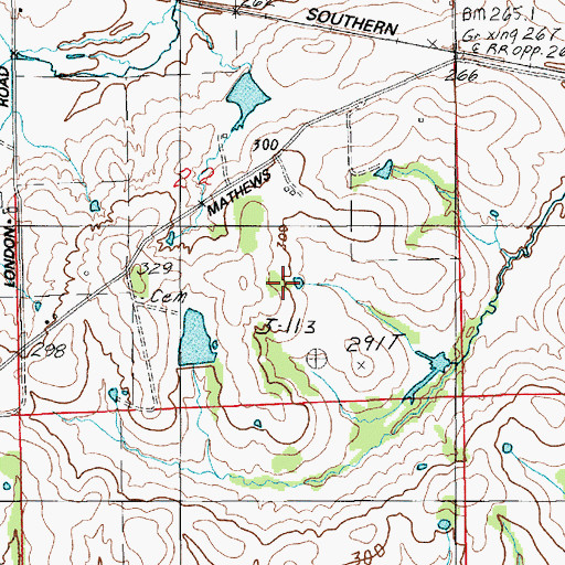 Topographic Map of Hardt Cemetery, AL