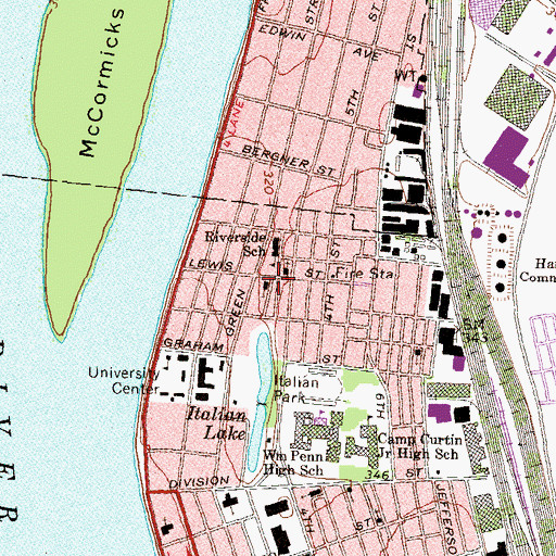 Topographic Map of Saint Paul Lutheran Church, PA
