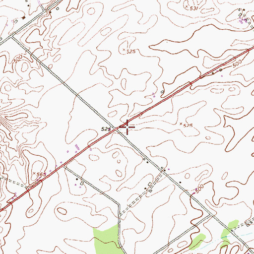 Topographic Map of Crossroads School (historical), PA