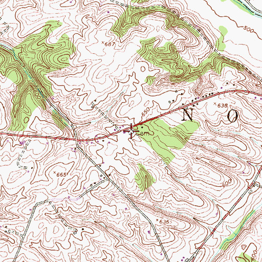 Topographic Map of Green Spring Church (historical), PA