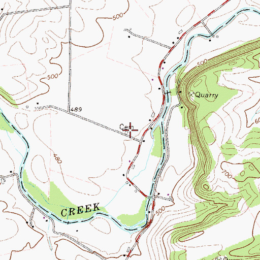 Topographic Map of Stoltzfus Cemetery, PA