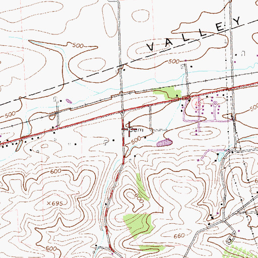 Topographic Map of Luntz Cemetery, PA