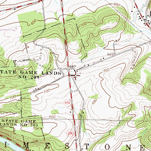 Topographic Map of Wehrs School, PA