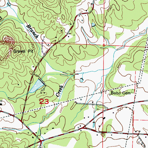 Topographic Map of Hargett Branch, AL