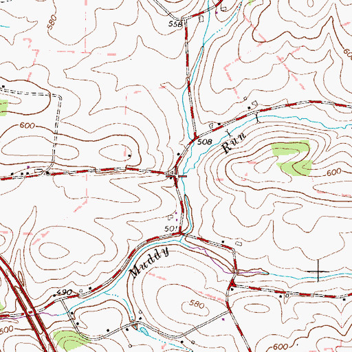 Topographic Map of Muddy Run School (historical), PA