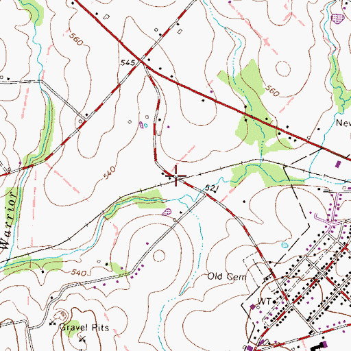 Topographic Map of Weaver School, PA