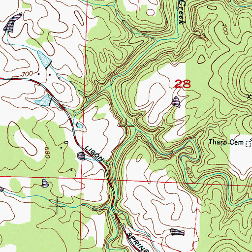 Topographic Map of Hargett Creek, AL