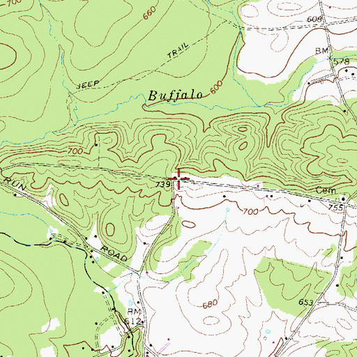 Topographic Map of Sunrise School, PA