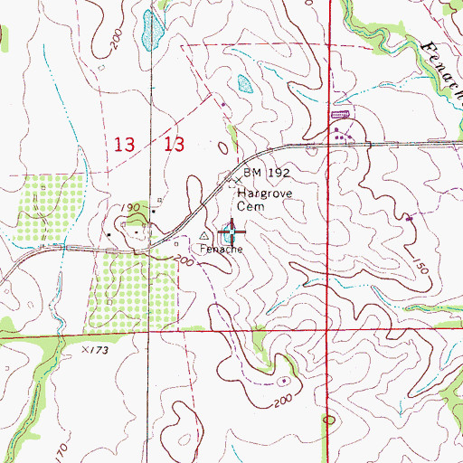 Topographic Map of Hargrove Cemetery, AL