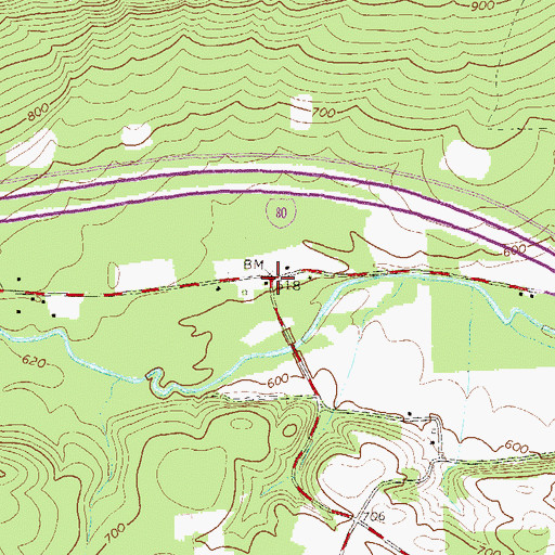Topographic Map of Old Furnace, PA
