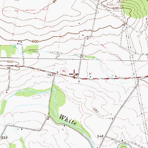 Topographic Map of Pleasant Creek School, PA