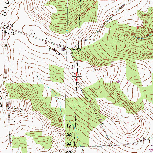 Topographic Map of Doty Hill School (historical), PA