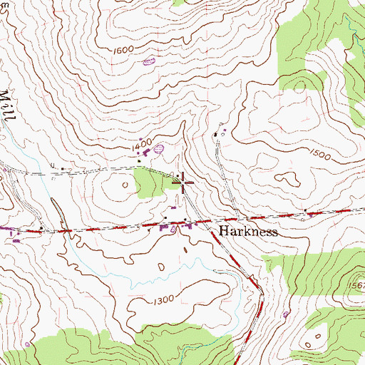 Topographic Map of Harkness School (historical), PA