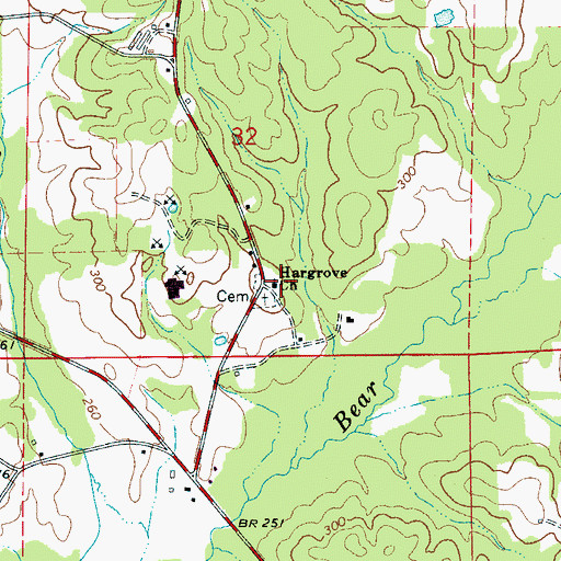 Topographic Map of Hargrove United Methodist Church, AL