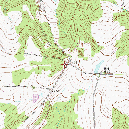 Topographic Map of Campbell School (historical), PA