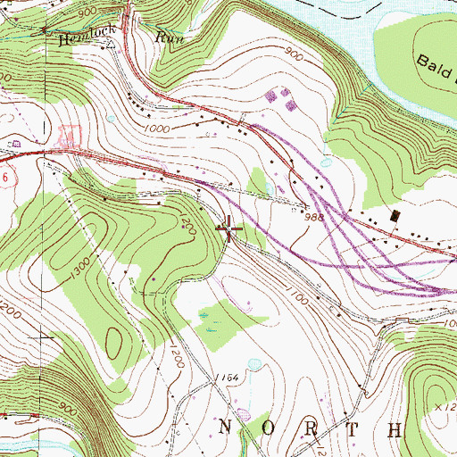 Topographic Map of Pine Grove School, PA