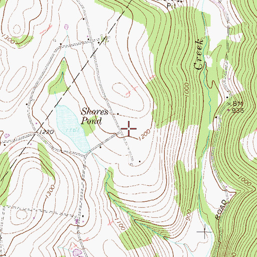 Topographic Map of Shores Hill School (historical), PA
