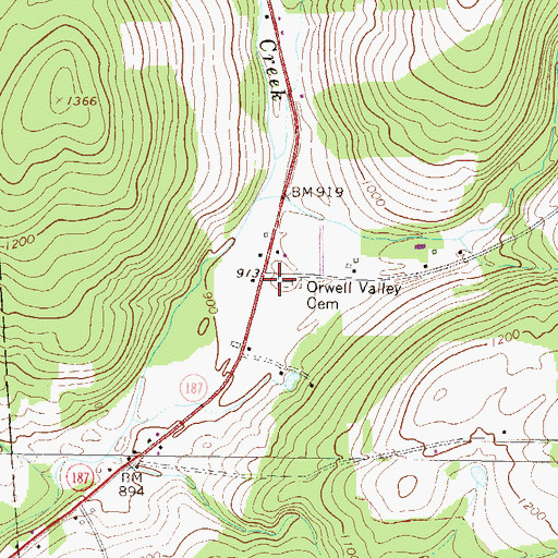 Topographic Map of Ransom School (historical), PA