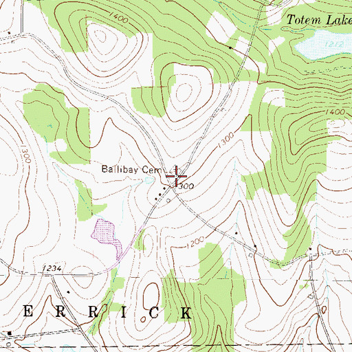Topographic Map of Ballibay School (historical), PA