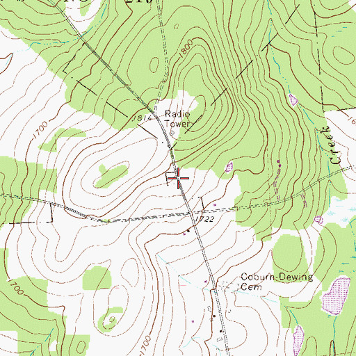 Topographic Map of North Warren Church (historical), PA