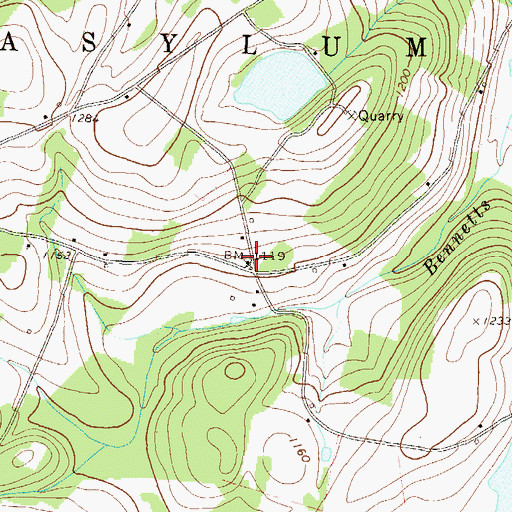 Topographic Map of Bull School, PA