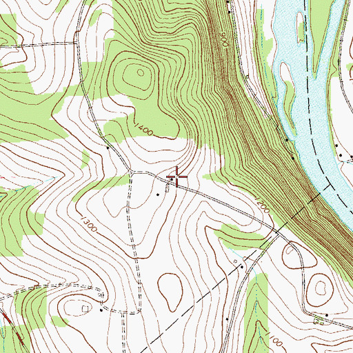 Topographic Map of Towanda Gun Club, PA