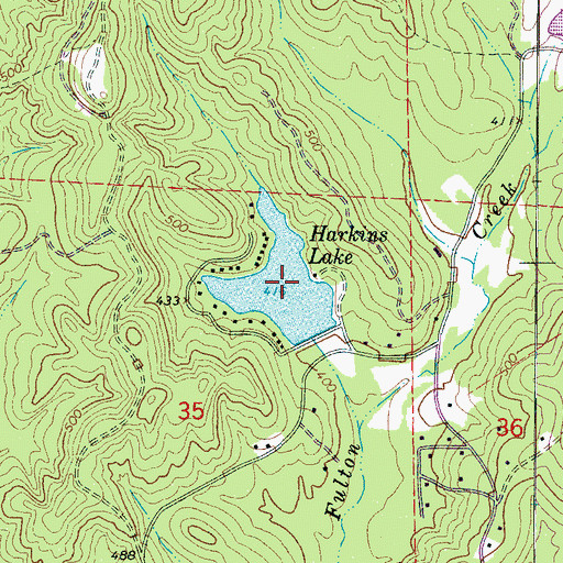 Topographic Map of Harkins Lake, AL