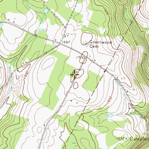 Topographic Map of Elkland School, PA