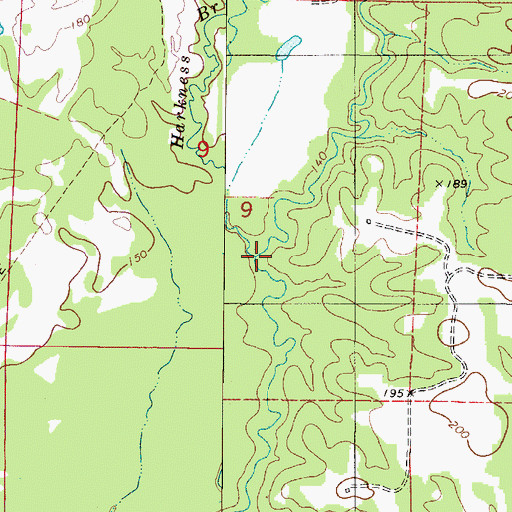 Topographic Map of Harkness Branch, AL