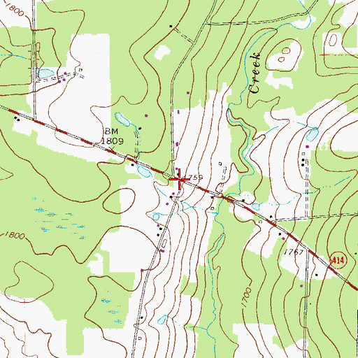 Topographic Map of Reed School (historical), PA