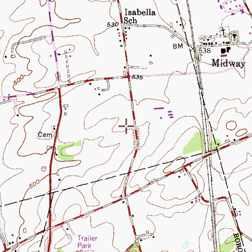 Topographic Map of Hokes Meeting House, PA