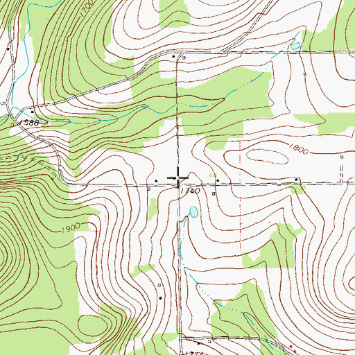 Topographic Map of Reed School, PA