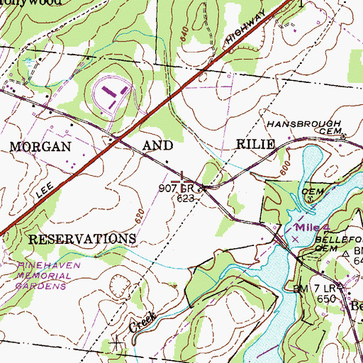 Topographic Map of Harlin Morgan and Rilie Reservations, AL