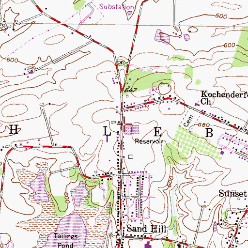 Topographic Map of Upper Sand Hill School, PA