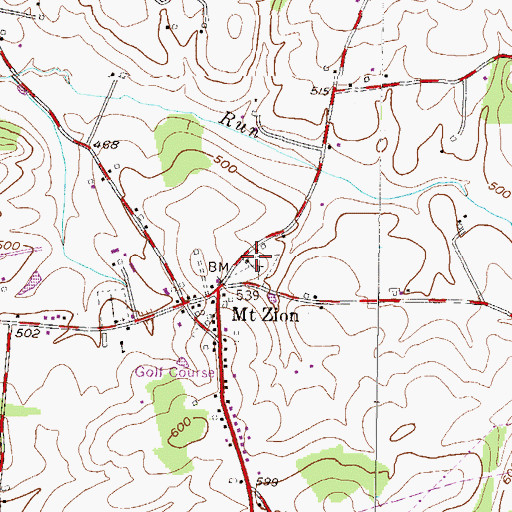 Topographic Map of Gosherts Church, PA
