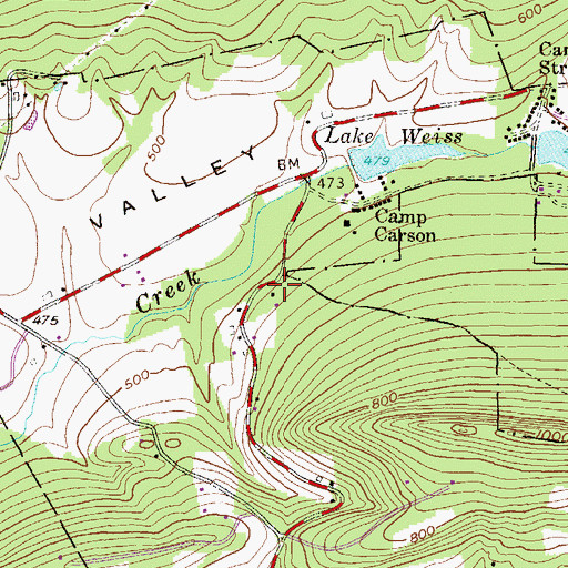 Topographic Map of Monroe Valley School, PA