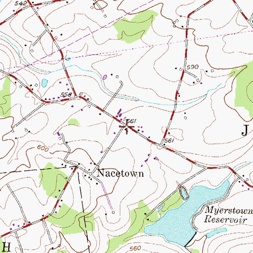 Topographic Map of Nicetown School, PA