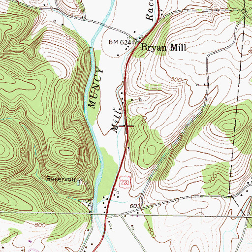 Topographic Map of Villa Grove School, PA