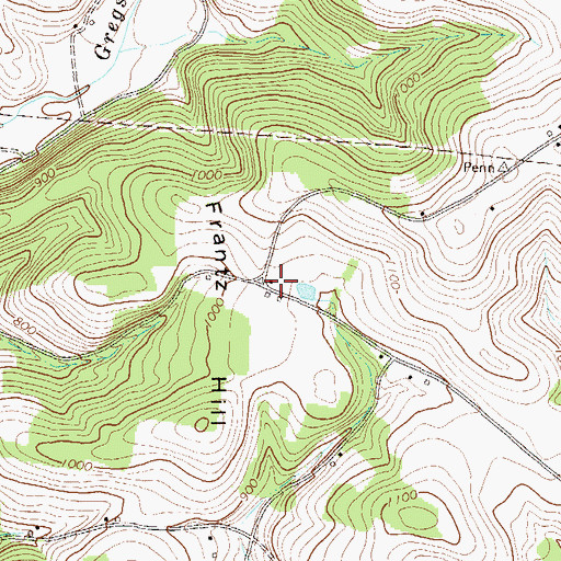 Topographic Map of Frantz School, PA